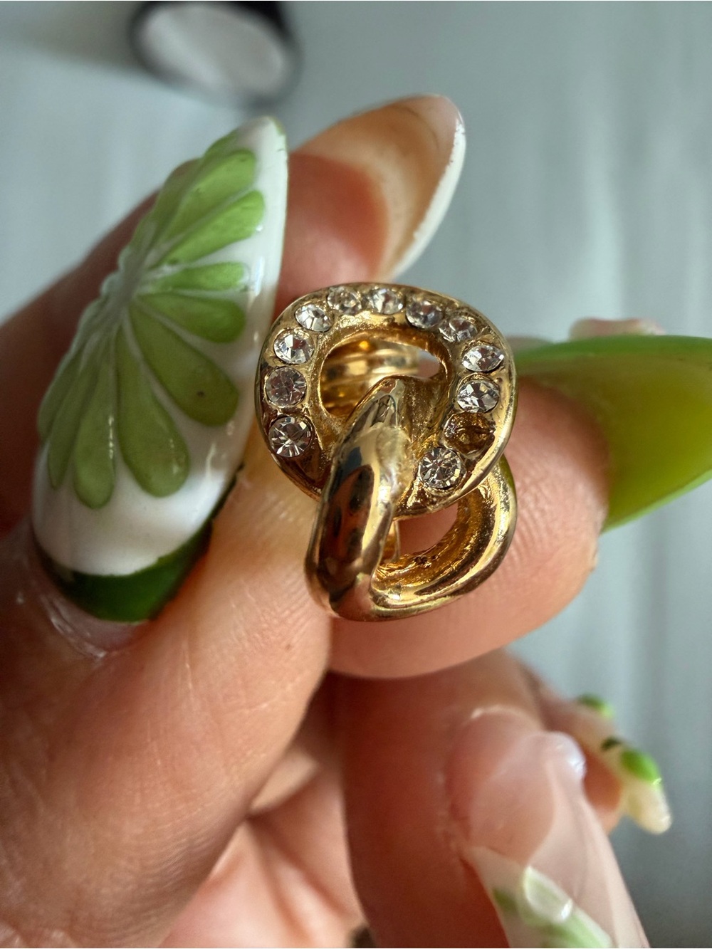 Dior Gold-Tone Knot Stud Earrings with Crystal Accents - Women Jewelry - Picture 8 of 9